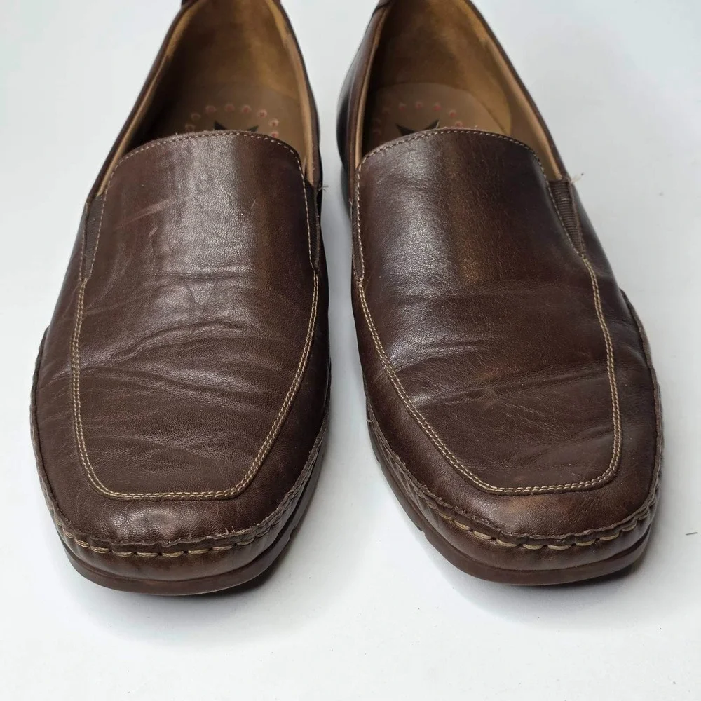 Mephisto Cool-Air Shoes Men's Size 11.5 Brown Leather Slip On Comfort Loafers